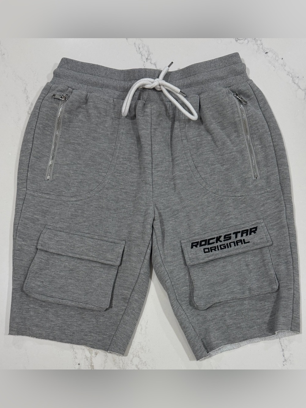 Rockstar Original - Men's Gray Sweat Shorts w/ Zip Pockets | Size Large